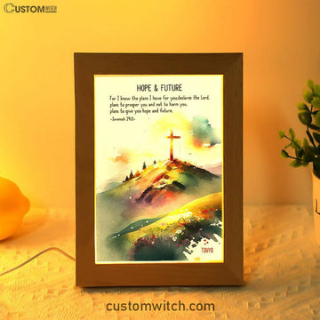 Jeremiah 911 Hope &amp; Future Personalized Frame Lamp Art - Christian Night Light - Bible Verse Gift For Women Of God