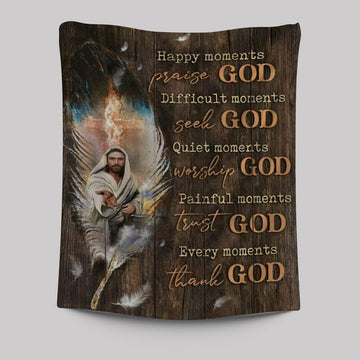 Jesus Amazing Feathers Every Moments Thank God Tapestry