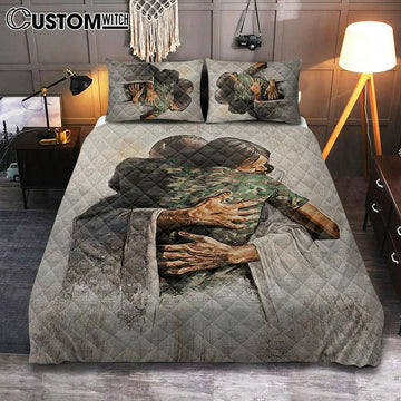 Jesus And American Soldiers Quilt Bedding Set Bedroom - Jesus Quilt Bedding Set Pictures - Christian Quilt Bedding Set Bedroom