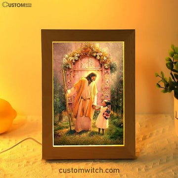 Jesus And Child Girl Frame Lamp Pictures - Jesus Art Prints - Jesus Art - Christian Home Decor