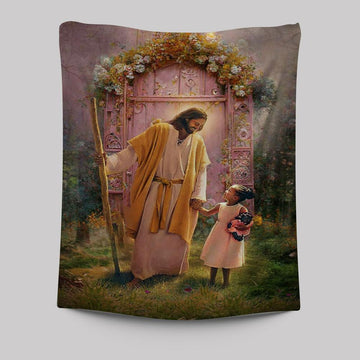 Jesus And Child Girl Tapestry Pictures - Jesus Art Prints - Jesus Art -  Christian Indoor Wall Tapestries