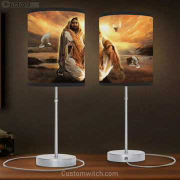 Jesus And Dove Give Me Your Hand Table Lamp