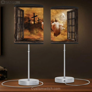 Jesus And Dove The Rugged Cross Heaven's Lights Table Lamp