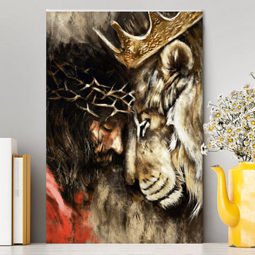 Jesus And Lion Canvas Prints - Jesus Christ Canvas Art - Christian Wall Decor