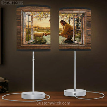 Jesus And The Lamp By The River Table Lamp Art - Christian Lamp Gift Decor - Bible Verse Table Lamp
