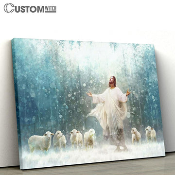 Jesus And The Lamps Canvas Wall Art - Jesus Canvas - Christian Wall Art - Jesus Wall Decor