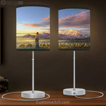 Jesus And The Sheep Table Lamp Art - Christian Lamp Gift Decor - Religious Table Lamp Art