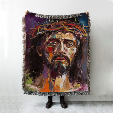 Jesus Art Woven Blanket Prints - Jesus Woven Blanket Art - Christian Throw Blanket Decor