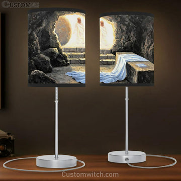 Jesus At The Tomb Table Lamp Art - Christian Lamp Gift Decor - Easter Lamp Gift
