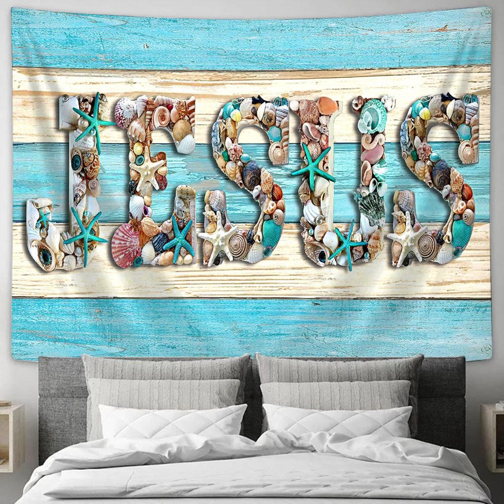 Jesus Beach Tapestry Prints - Jesus Christ Tapestry - Christian Tapestry Prints