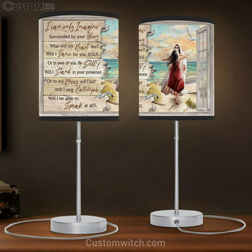 Jesus Beautiful Girl Beach Scene I Can Only Imagine Table Lamp
