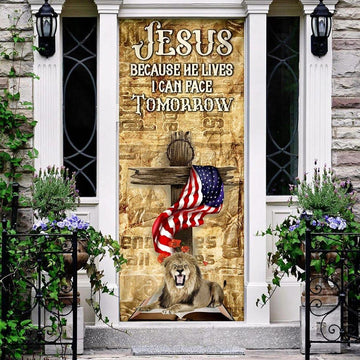 Jesus Because He Lives I Can Face Tomorrow Door Cover, Christian Door Decor, Door Christian Church, Christian Door Plaques