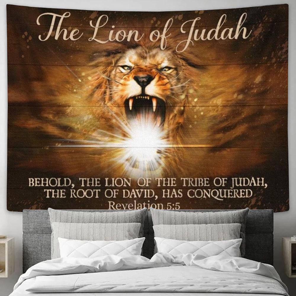 Jesus Behold The Lion Of The Tribe Of Judah Tapestry, Tapestries for Living Room Bedroom