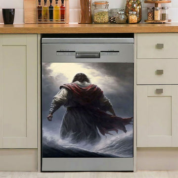 Jesus Calms The Storm Dishwasher Cover , Christian Dishwasher Stickers, Jesus Kitchen Decor