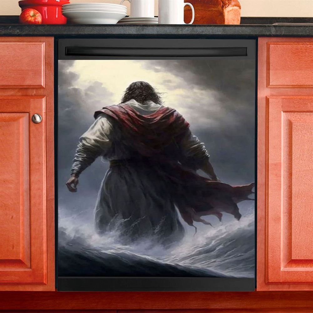 Jesus Calms The Storm Dishwasher Cover , Christian Dishwasher Stickers, Jesus Kitchen Decor