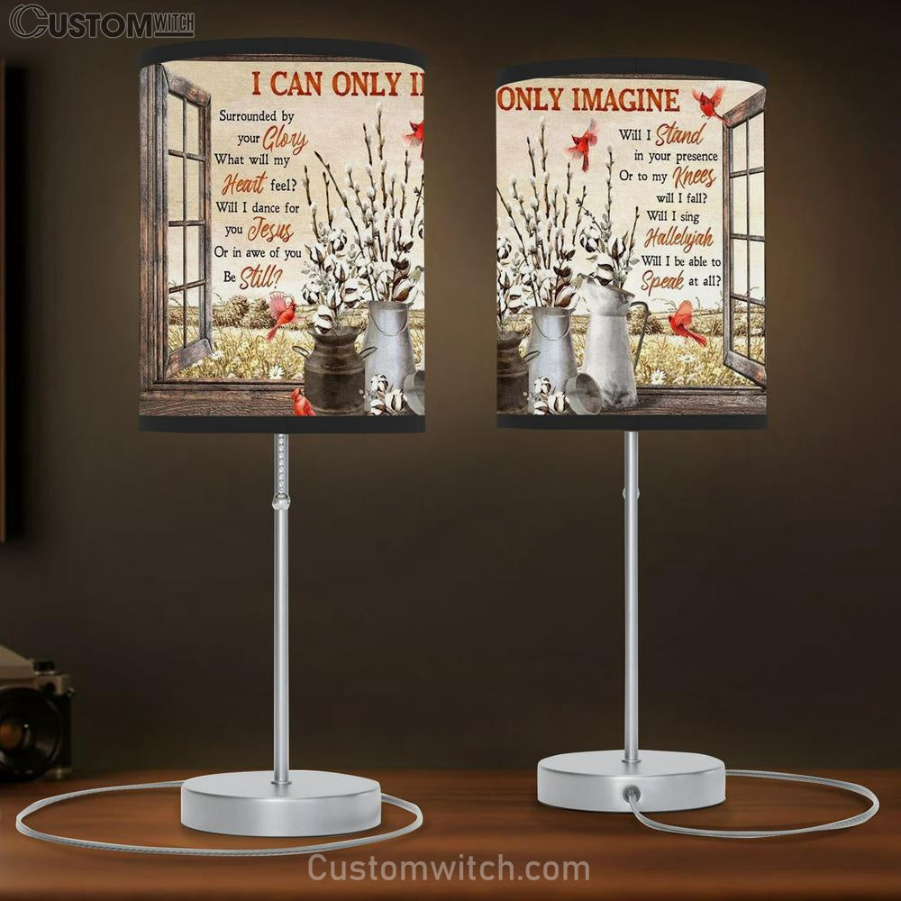 Jesus, Cardinal, Cotton Flower, Autumn Field, I Can Only Imagine Table Lamp