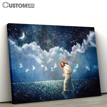 Jesus Carry Children Canvas - With All The Heart Large Canvas - Christian Canvas Prints - Religious Canvas Art