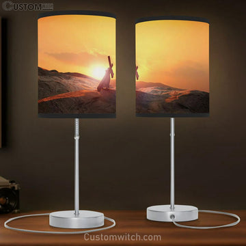 Jesus Carrying Cross Table Lamp Pictures - Faith Art - Christian Table Lamp Gift Decor