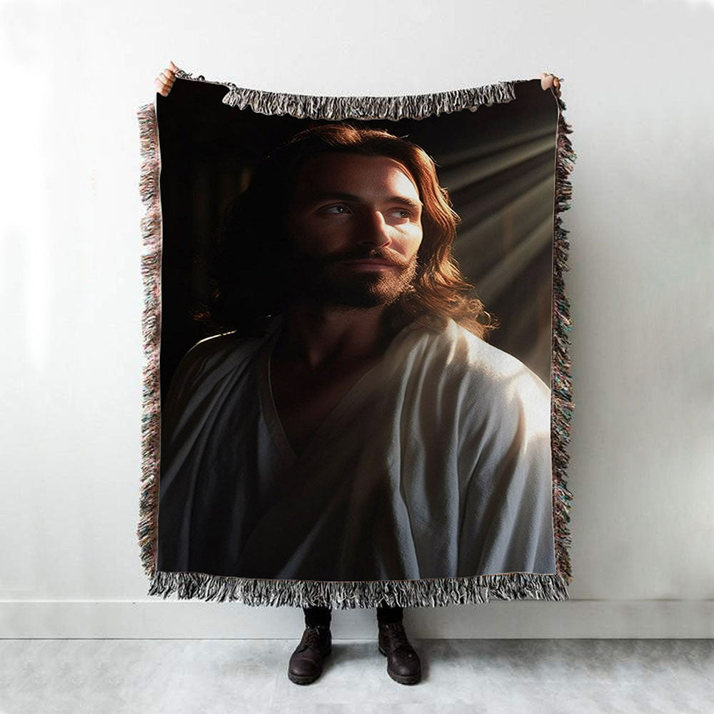 Jesus Christ Art Woven Blanket Prints - Jesus Woven Blanket Art - Christian Throw Blanket Decor