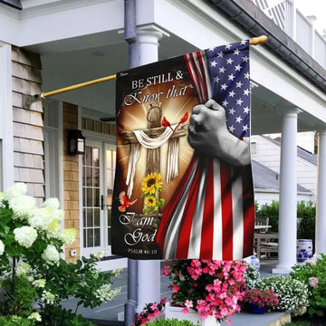 Jesus Christ Be Still &amp; Know That I Am God Flag, Outdoor Christian House Flag, Christian Flag, Scripture Flag, Garden Banner