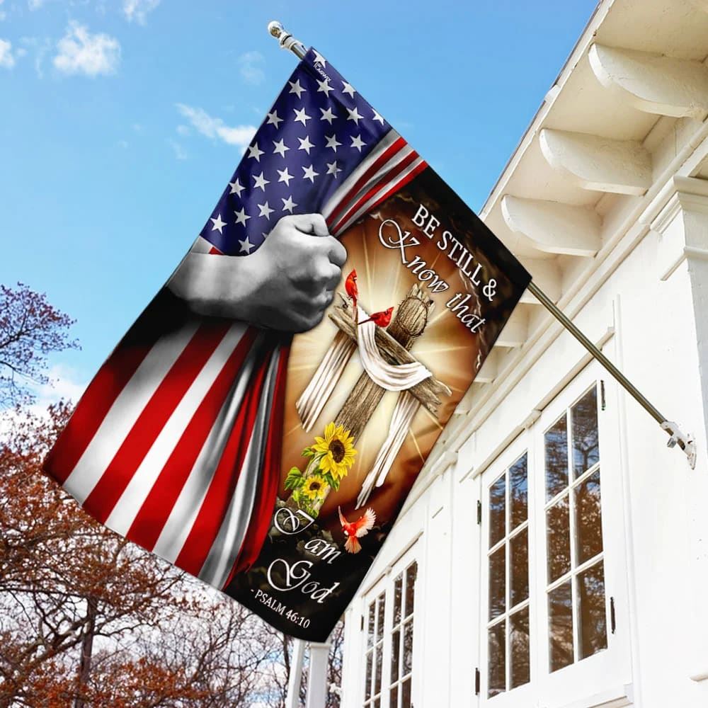 Jesus Christ Be Still &amp; Know That I Am God Flag, Outdoor Christian House Flag, Christian Flag, Scripture Flag, Garden Banner