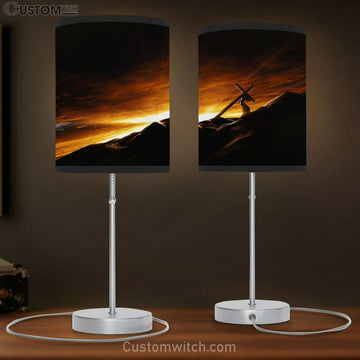Jesus Christ Carrying Cross Suffering Table Lamp Pictures - Faith Art - Christian Table Lamp Gift Decor