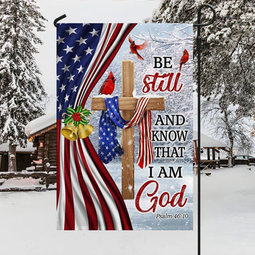 Jesus Christ Cross Flag Be Still And Know That I Am God Christmas Flag, Christian Christmas House Flag, Christmas Outdoor Decor Ideas