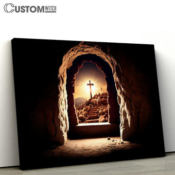 Jesus Christ Empty Tomb Cross Canvas Pictures - Faith Art - Christian Canvas Wall Art Decor