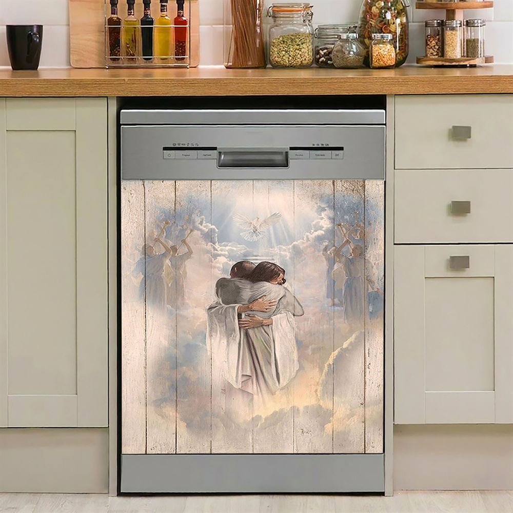 Jesus Christ Facing Forward And Looking Straight Ah Dishwasher Cover, Jesus Dishwasher Stickers, Christian Kitchen Decor