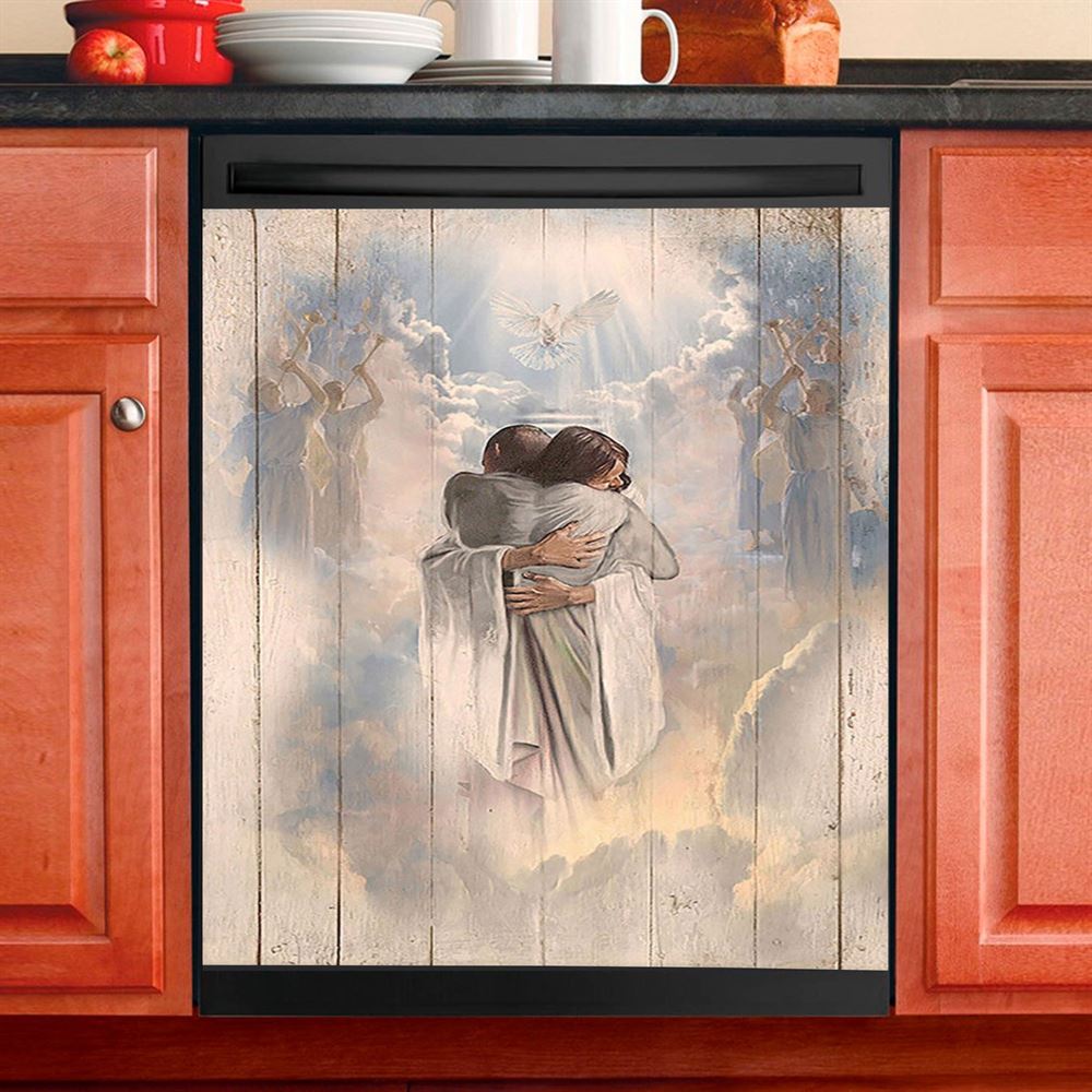 Jesus Christ Facing Forward And Looking Straight Ah Dishwasher Cover, Jesus Dishwasher Stickers, Christian Kitchen Decor