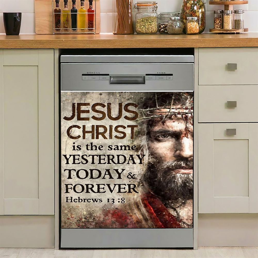 Jesus Christ Hugging Man In Heaven Dishwasher Cover, Christian Dishwasher Stickers, Religious Kitchen Decor