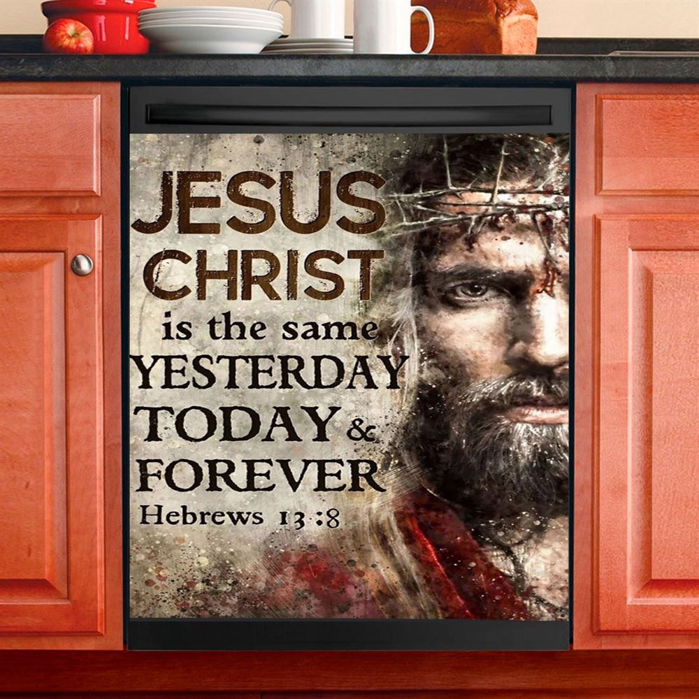 Jesus Christ Hugging Man In Heaven Dishwasher Cover, Christian Dishwasher Stickers, Religious Kitchen Decor