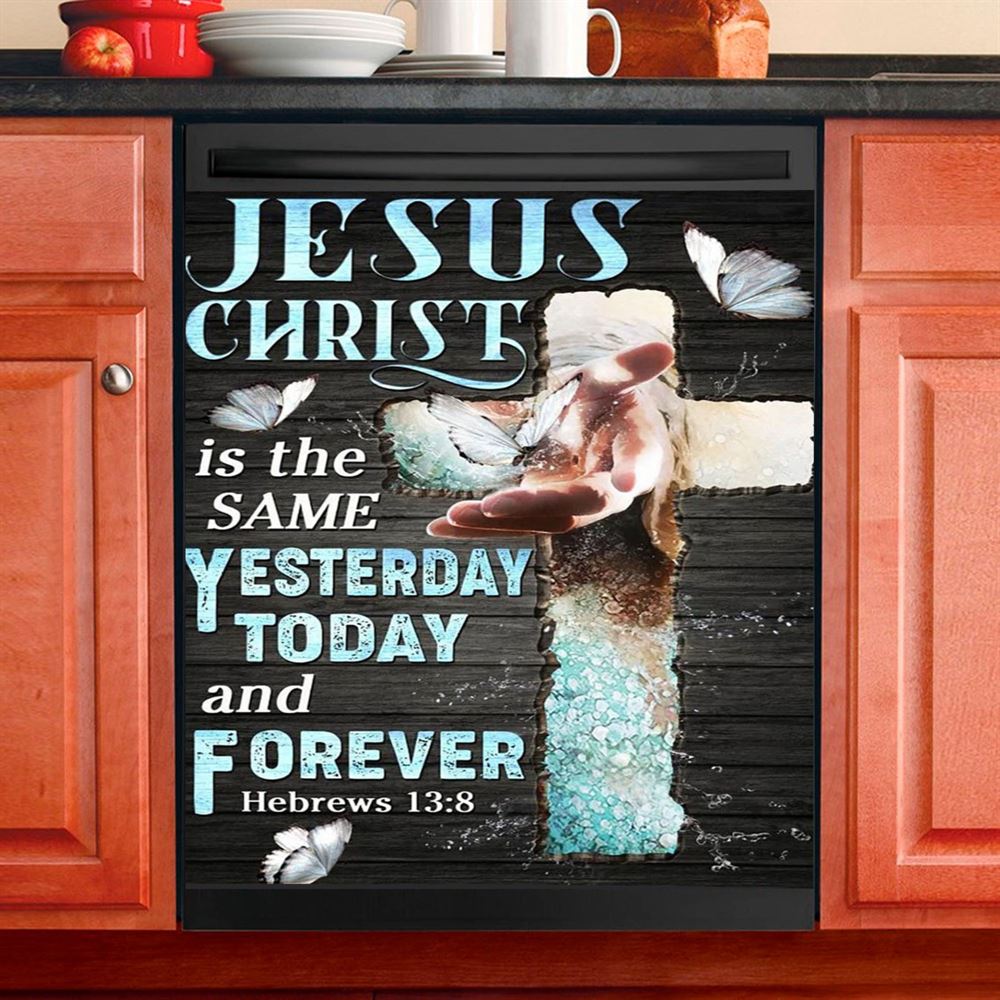 Jesus Christ Is Dancing Dishwasher Cover, Jesus Dishwasher Stickers, Christian Kitchen Decor
