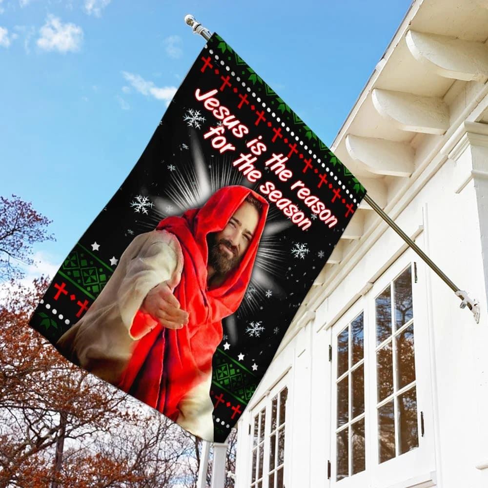 Jesus Christ Is The Reason For The Season House Flags, Christian Flag, Scripture Flag, Garden Banner
