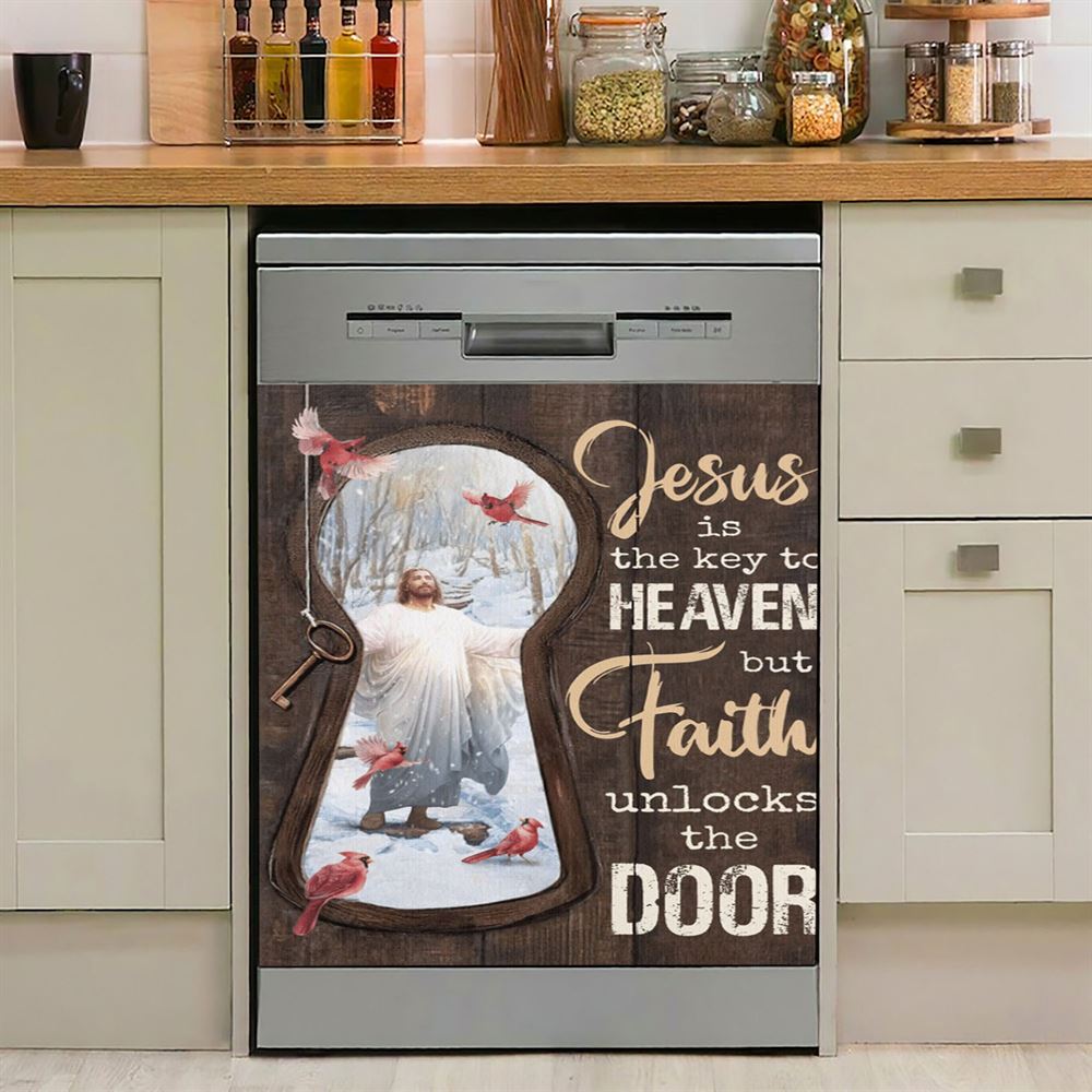 Jesus Christ Lamb Of God &amp; Lion Of Judah Dishwasher Cover, Bible Verse Dishwasher Stickers, Scripture Kitchen Decor