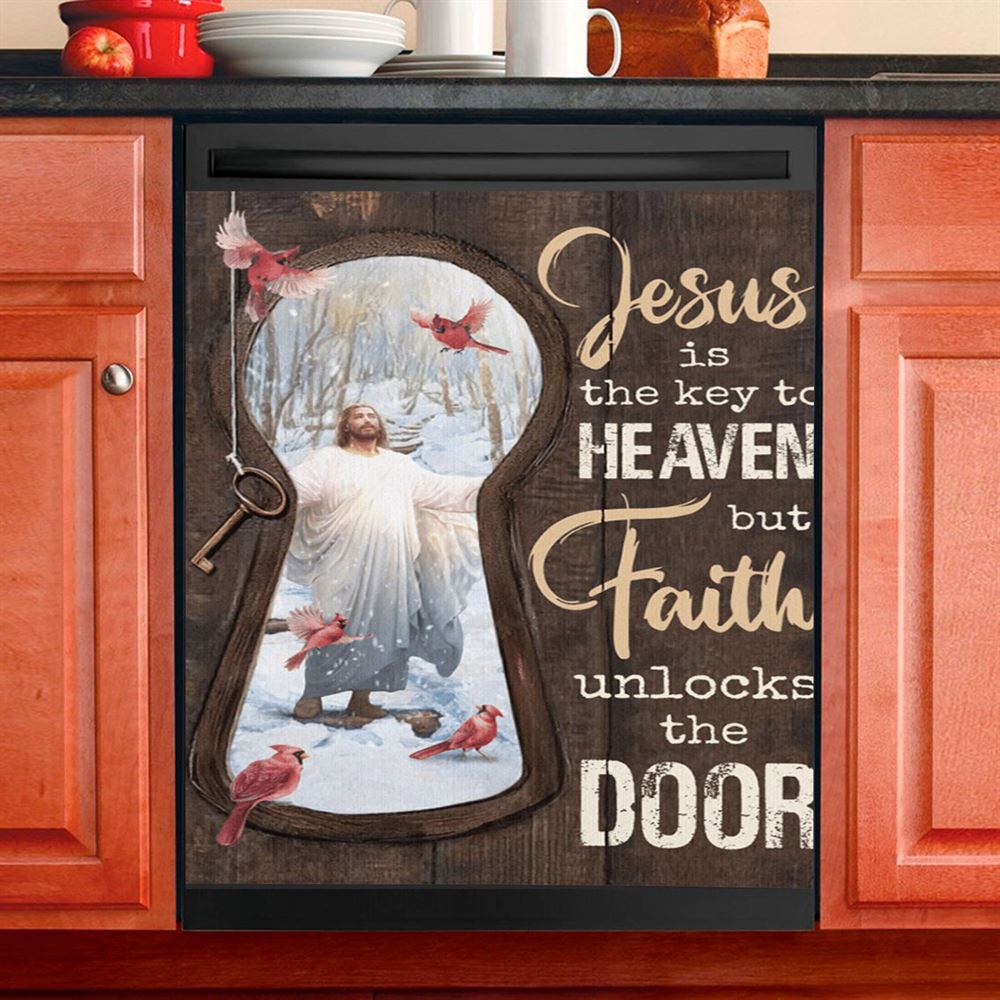 Jesus Christ Lamb Of God &amp; Lion Of Judah Dishwasher Cover, Bible Verse Dishwasher Stickers, Scripture Kitchen Decor