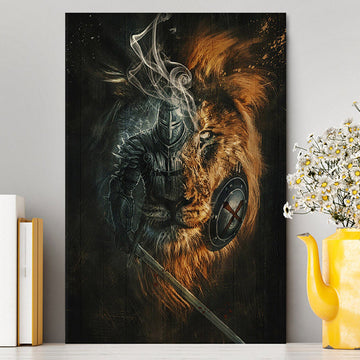 Jesus Christ Lion Of Judah Awesome Warrior Wall Art Canvas - Jesus Portrait Canvas Prints - Christian Wall Art