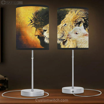 Jesus Christ Lion Of Judah Table Lamp Art - Lion Table Lamp Wall Decor - Christian Scripture Table Lamp