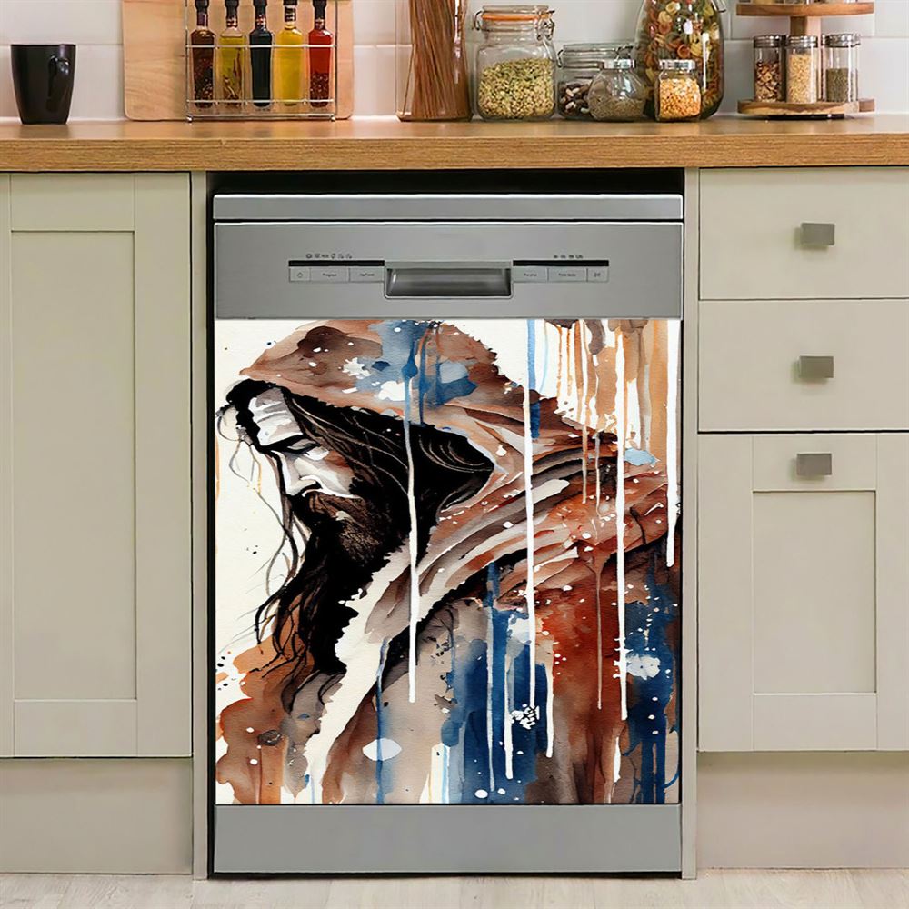 Jesus Christ Northern Cardinal Dishwasher Cover, Jesus Is The Key To Heaven Dishwasher Stickers, Jesus Christ Kitchen Decor