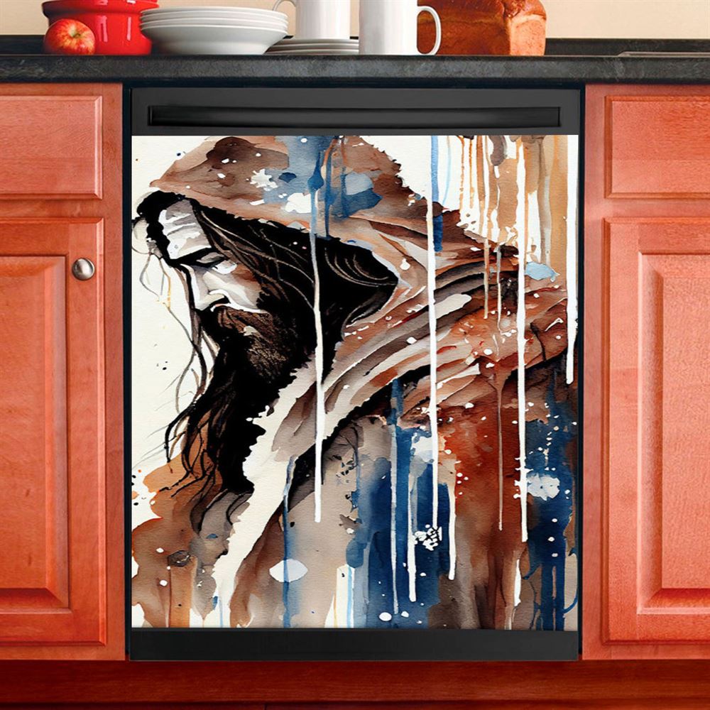 Jesus Christ Northern Cardinal Dishwasher Cover, Jesus Is The Key To Heaven Dishwasher Stickers, Jesus Christ Kitchen Decor