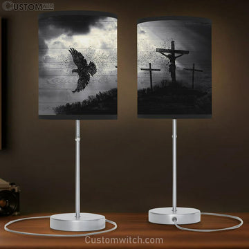 Jesus Christ On The Cross Dove Table Lamp Gift - Bible Verse Table Lamp - Religious Bedroom Decor