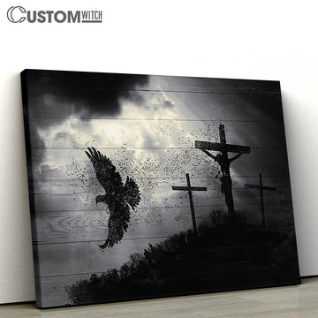 Jesus Christ On The Cross Dove Canvas Wall Art - Bible Verse Canvas - Religious Prints
