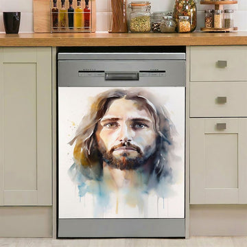 Jesus Christ Painting Dishwasher Cover, Jesus Dishwasher Stickers, Christian Kitchen Decor