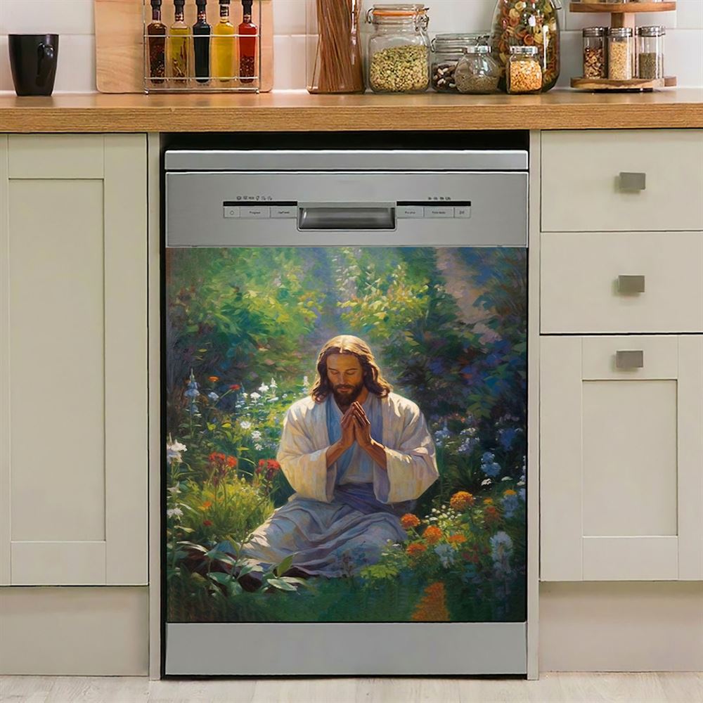 Jesus Christ Portrait Dishwasher Cover, Jesus Christ Dishwasher Stickers, Christian Kitchen Decor