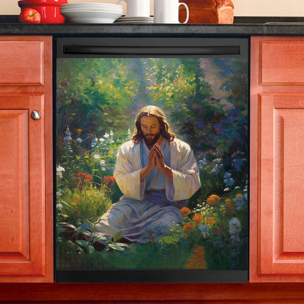 Jesus Christ Portrait Dishwasher Cover, Jesus Christ Dishwasher Stickers, Christian Kitchen Decor