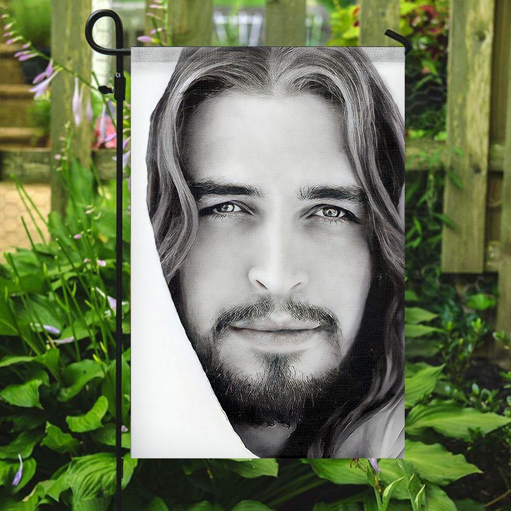 Jesus Christ Portrait Flag, Jesus Garden Flag For Outside, Welcome Flag, Christian Flag, Scripture Flag, Garden Banner