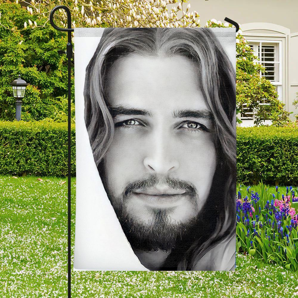 Jesus Christ Portrait Flag, Jesus Garden Flag For Outside, Welcome Flag, Christian Flag, Scripture Flag, Garden Banner
