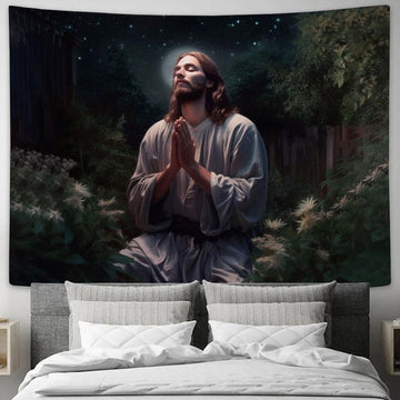 Jesus Christ Prays In The Gethsemane Tapestry Prints - Jesus Christ Picture - Jesus Tapestry Art