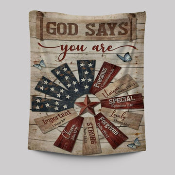 Jesus Christ Star Symbol God Says You Are Tapestry