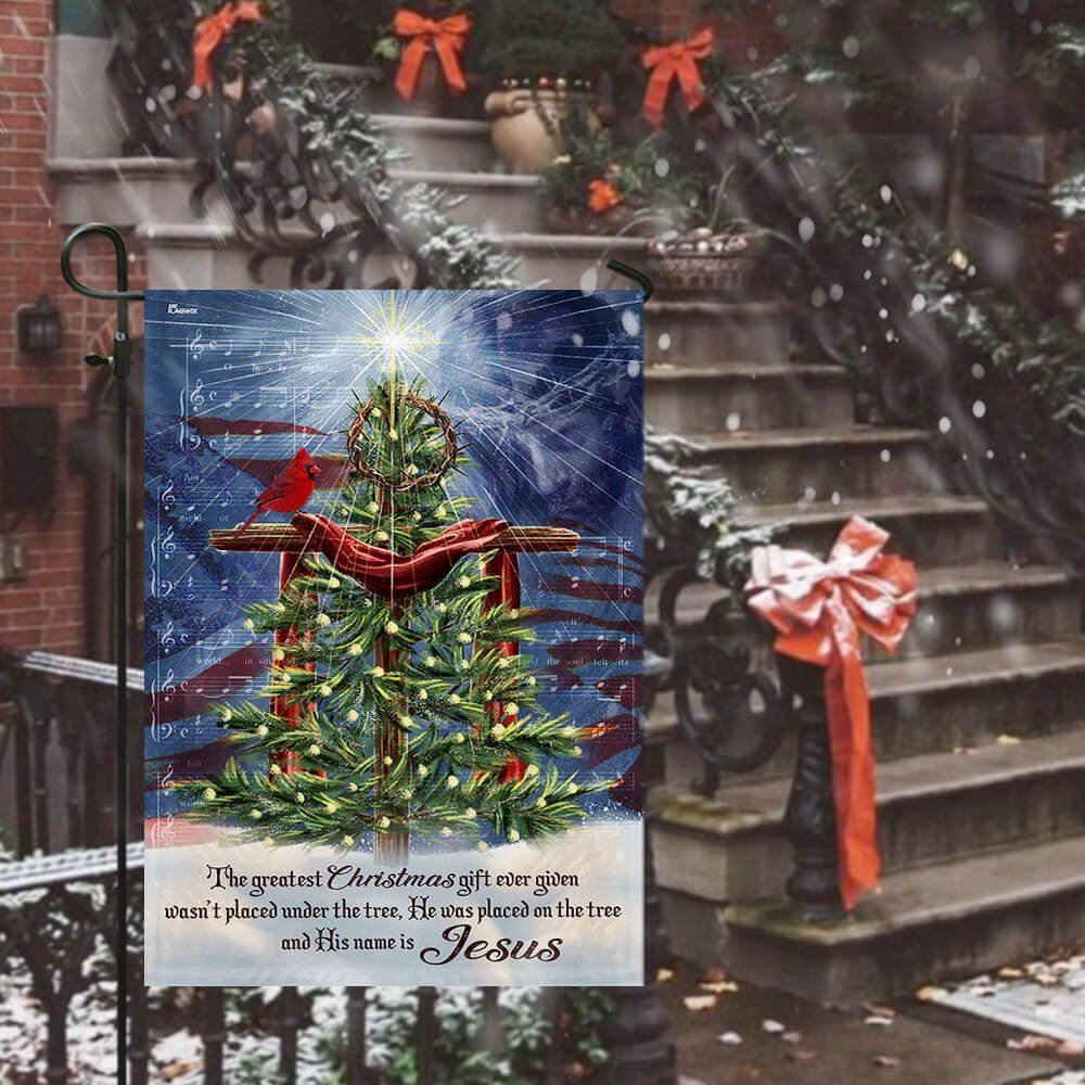 Jesus Christ The Greatest Gift Christmas Flag, Christian Christmas House Flag, Christmas Outdoor Decor Ideas